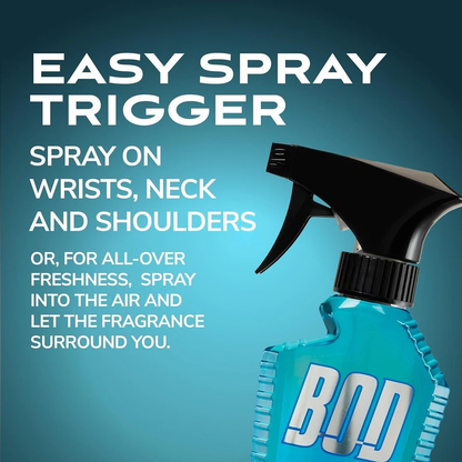 BOD Man Fragrance Body Spray 3 Pack Blue Surf 8 fl oz | Men’s Deodorant & Body Spray | Long-Lasting Fresh Scent