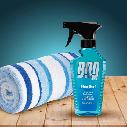 BOD Man Fragrance Body Spray 3 Pack Blue Surf 8 fl oz | Men’s Deodorant & Body Spray | Long-Lasting Fresh Scent