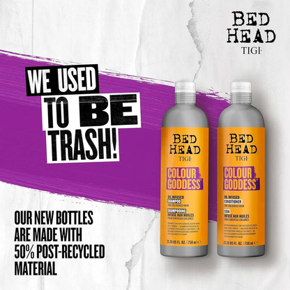 TIGI Bed Head Colour Goddess Oil Infused Shampoo & Conditioner 25.36 fl oz | Color-Treated Hair Care | Nourishing & Shine-Enhancing