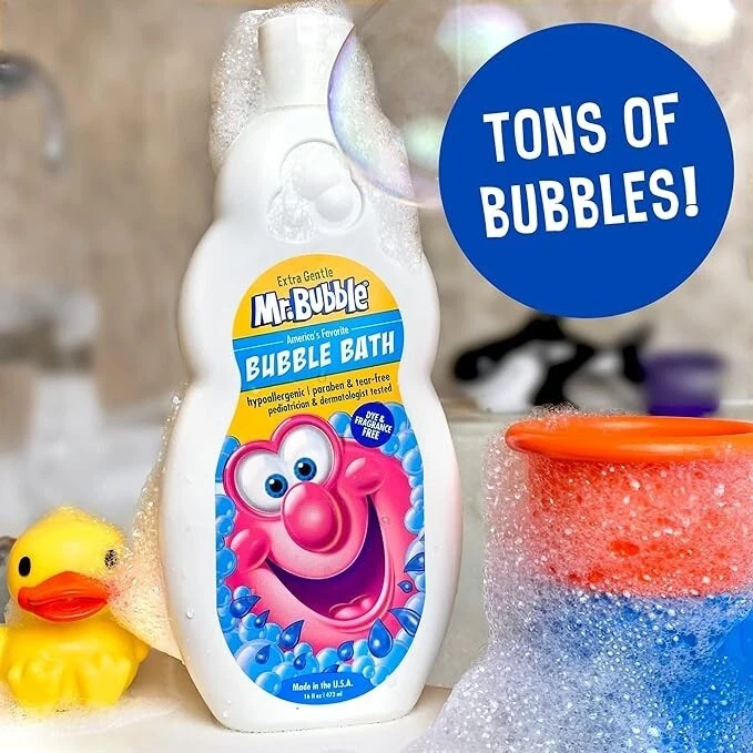 Mr. Bubble Bath Extra Gentle 4 Pack | Kids Bubble Bath | Gentle & Soothing Bath Time Fun