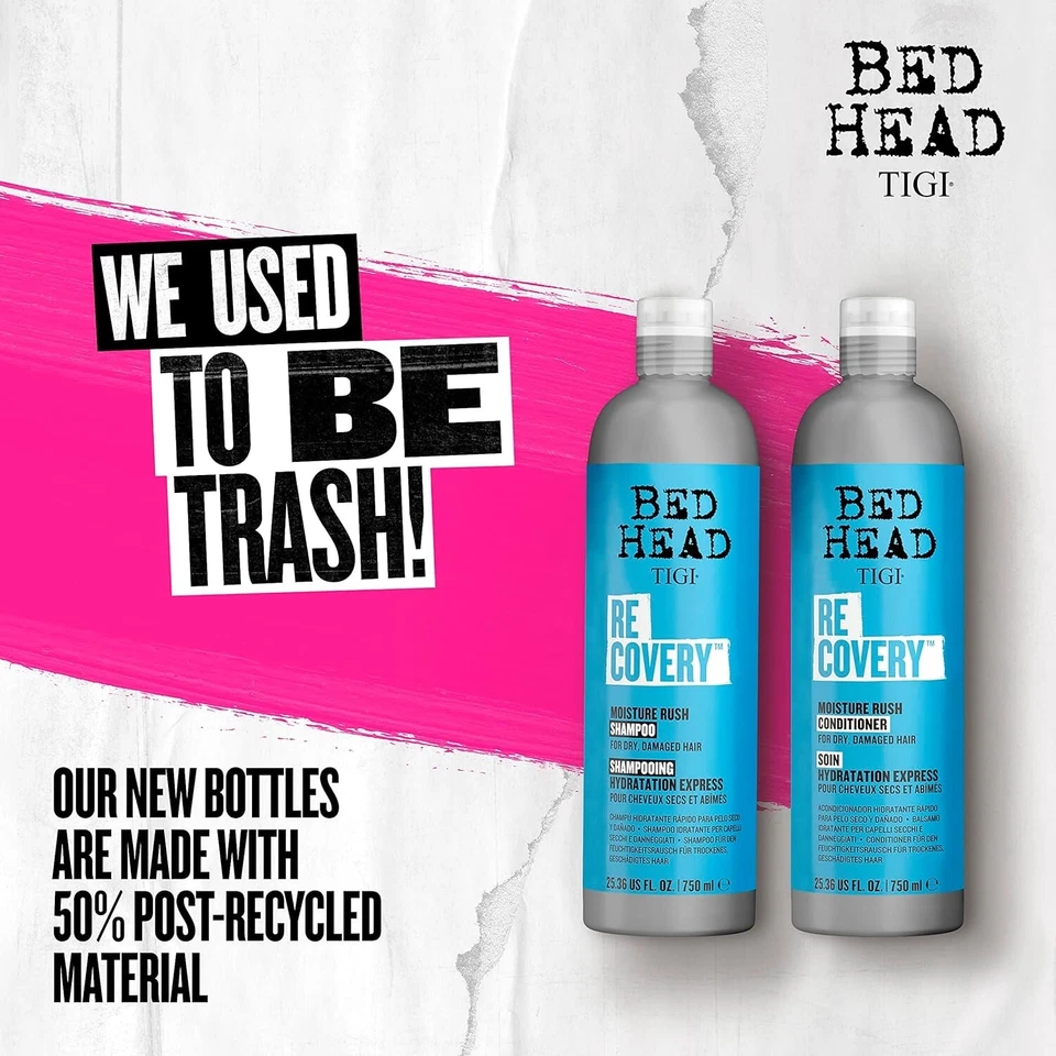 TIGI Bed Head Recovery Moisture Rush Shampoo and Conditioner | Hydrating Hair Care Set | Frizz Control & Repair