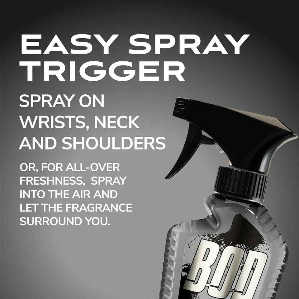 bod man fragrance body spray 3 pack liquid titanium 8 fl oz | men’s deodorant & body spray | long-lasting fresh scent