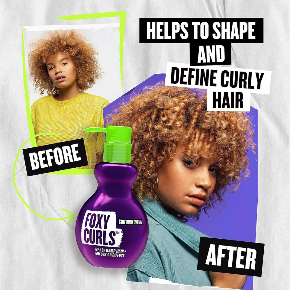 Tigi Bed Head Foxy Curls Contour Creme | Curl Defining Hair Cream | Frizz Control Styling Cream