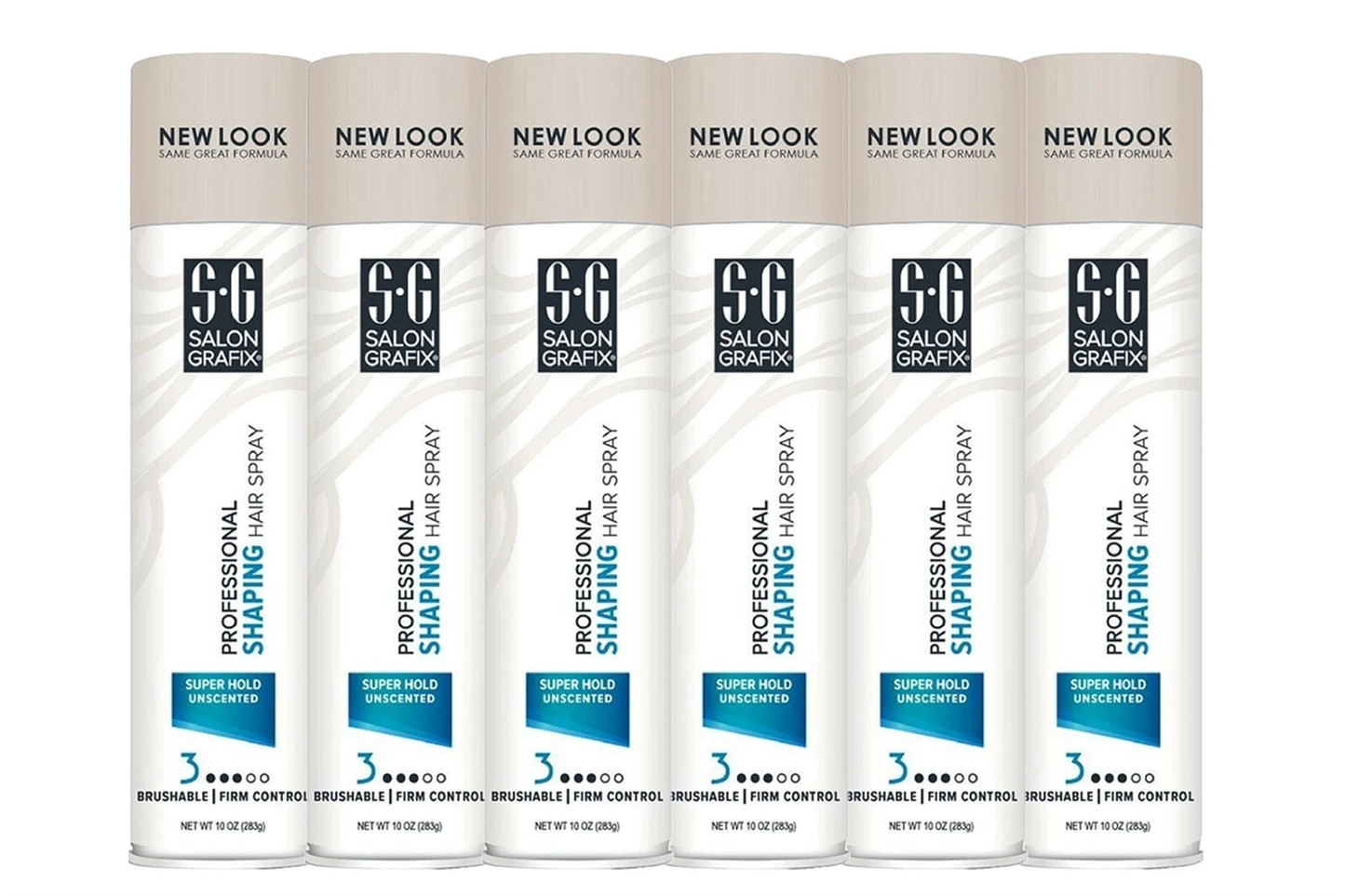 salon grafix shaping hair spray 6 pack 10 oz | super hold unscented hair spray | professional styling spray