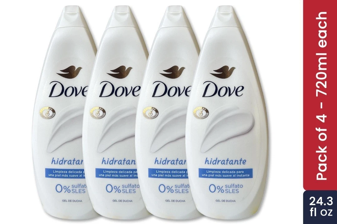 dove shower gel hidratante 4 pack 720 ml | 24.3 fl oz each | moisturizing & nourishing body wash