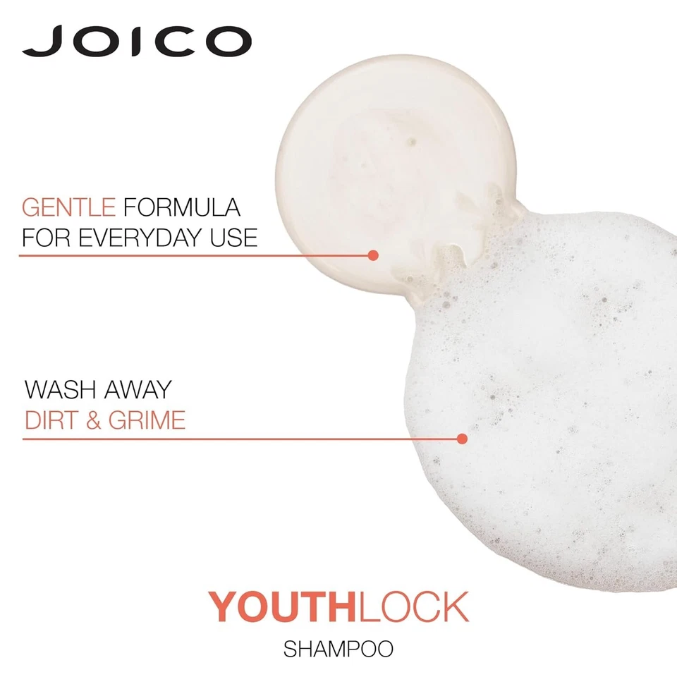Joico YouthLock Shampoo & Conditioner Set | Collagen Infused Hair Care | Strengthening & Anti-Aging Hair Duo