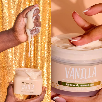 Tree Hut Vanilla Shea Sugar Scrub & Whipped Body Butter Bundle 26.4 oz | Exfoliating & Moisturizing Skincare | Smooth Soft Skin