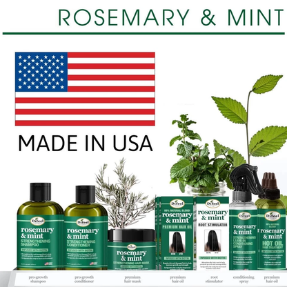 Difeel Rosemary & Mint Shampoo and Conditioner | Hair Strengthening Hair Care Set | Nourishing & Refreshing Formula