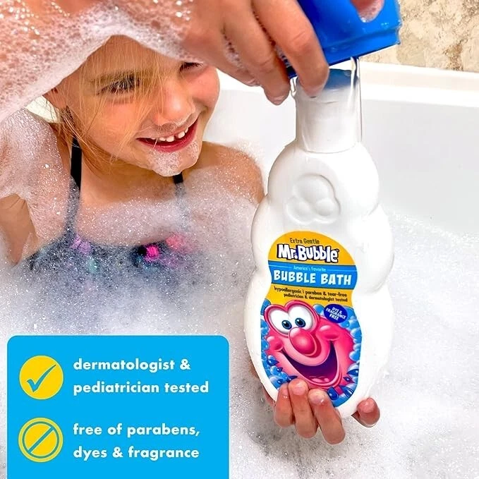 Mr. Bubble Bath Extra Gentle 4 Pack | Kids Bubble Bath | Gentle & Soothing Bath Time Fun