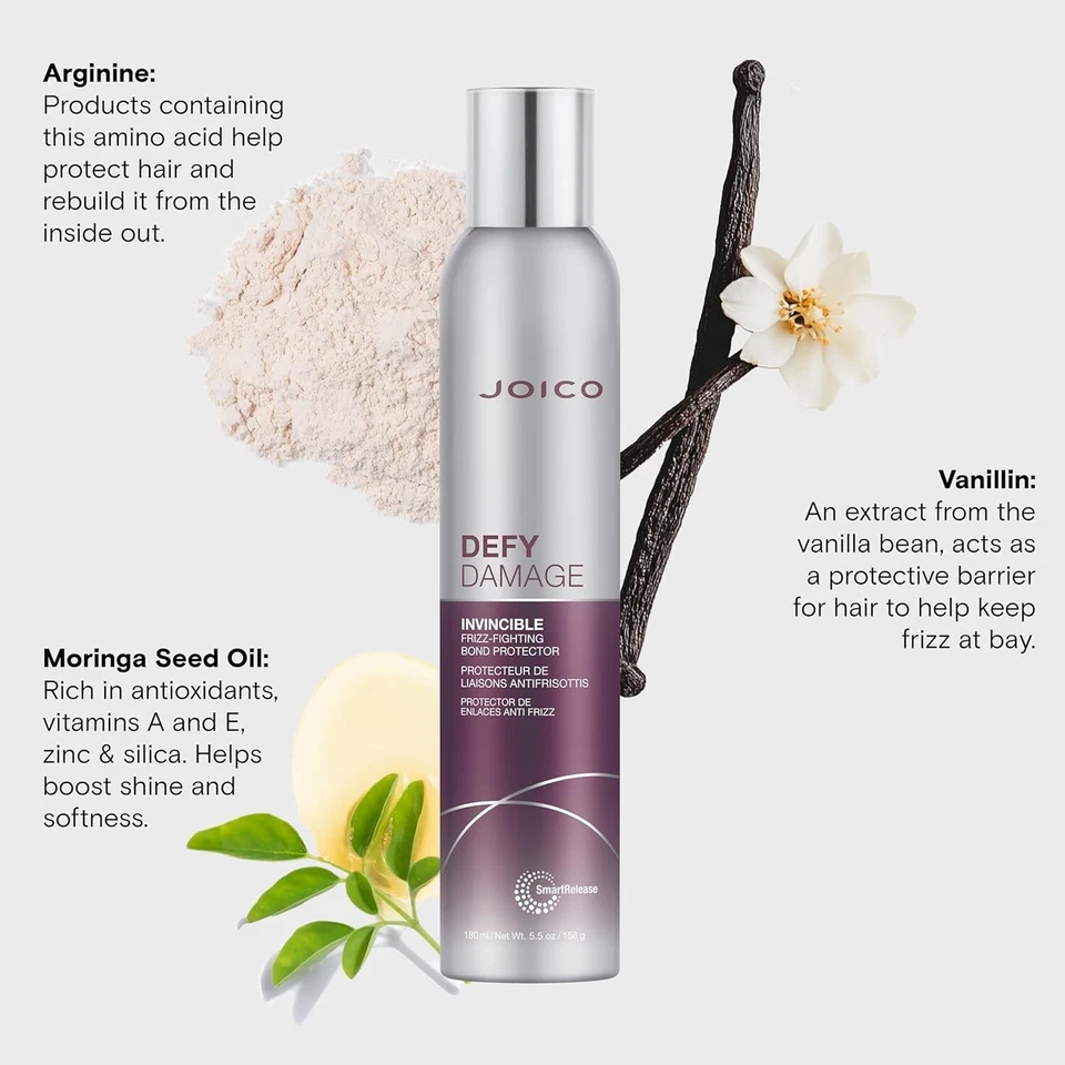 Joico Defy Damage Invincible Frizz-Fighting Bond Protector 5.5 fl oz | Hair Strengthening & Frizz Control | Protective Hair Treatment