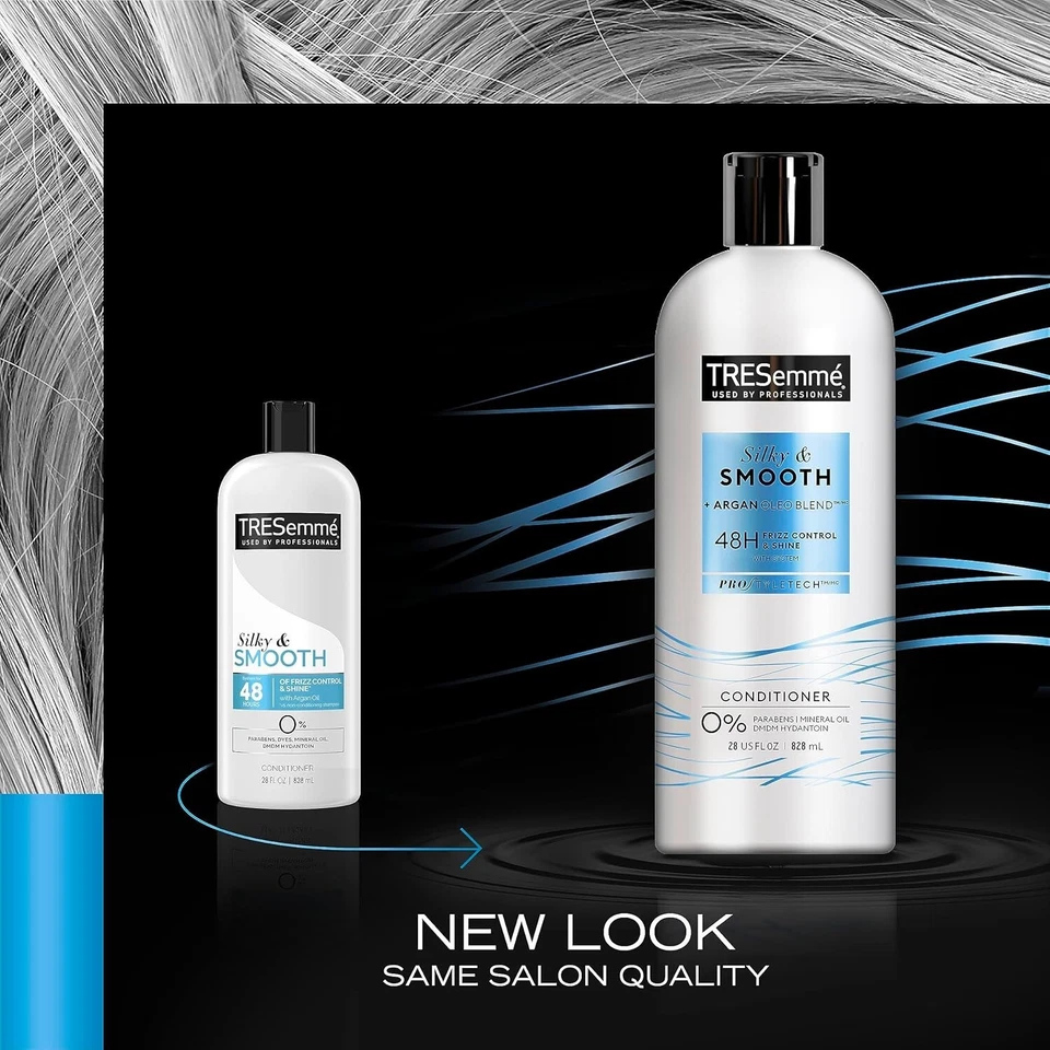 TRESemmé Silky & Smooth Shampoo & Conditioner Set 28 oz Each | Hydrating Hair Care | Smooth & Manageable Hair Duo