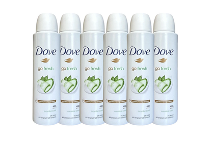 6 PK Dove Go Fresh Cucumber & Green Tea Anti Perspirant Deodorant Spray 150ML