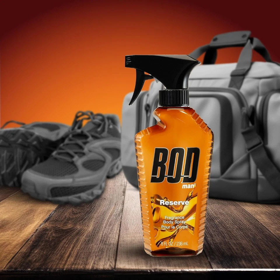 bod man fragrance body spray 3 pack reserve 8 fl oz | men’s deodorant & body spray | long-lasting fresh scent