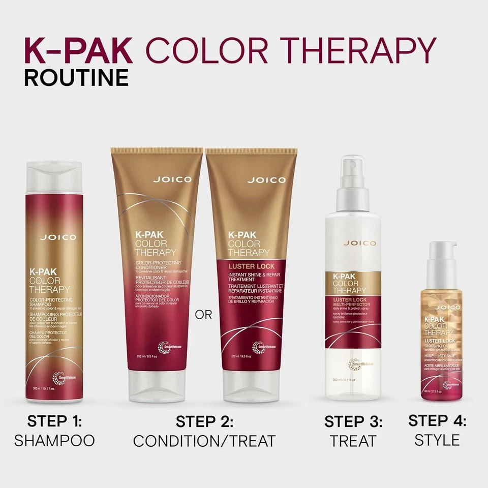 Joico K-PAK Color Therapy Luster Lock 8.5 fl oz | Color Protecting Hair Treatment | Shine & Repair Hair Care