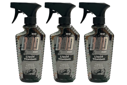 BOD Man Fragrance Body Spray 3 Pack Liquid Titanium 8 fl oz | Men’s Deodorant & Body Spray | Long-Lasting Fresh Scent