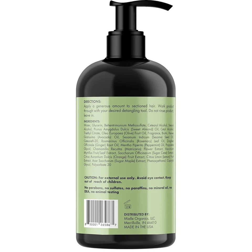 Mielle Organics Rosemary Mint Strengthening Shampoo & Conditioner Set 12 oz Each | Nourishing Hair Care | Strength & Growth