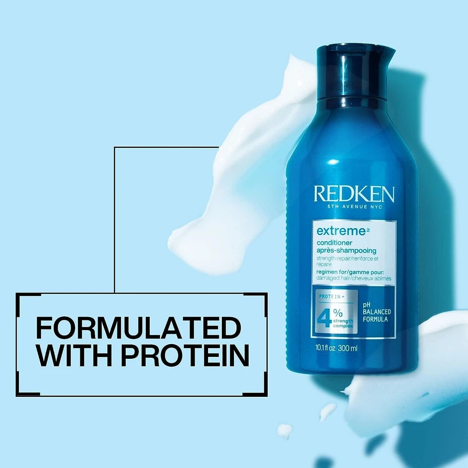 Redken Extreme Shampoo and Conditioner Set | Strengthening Hair Repair Duo | Professional Salon Formula