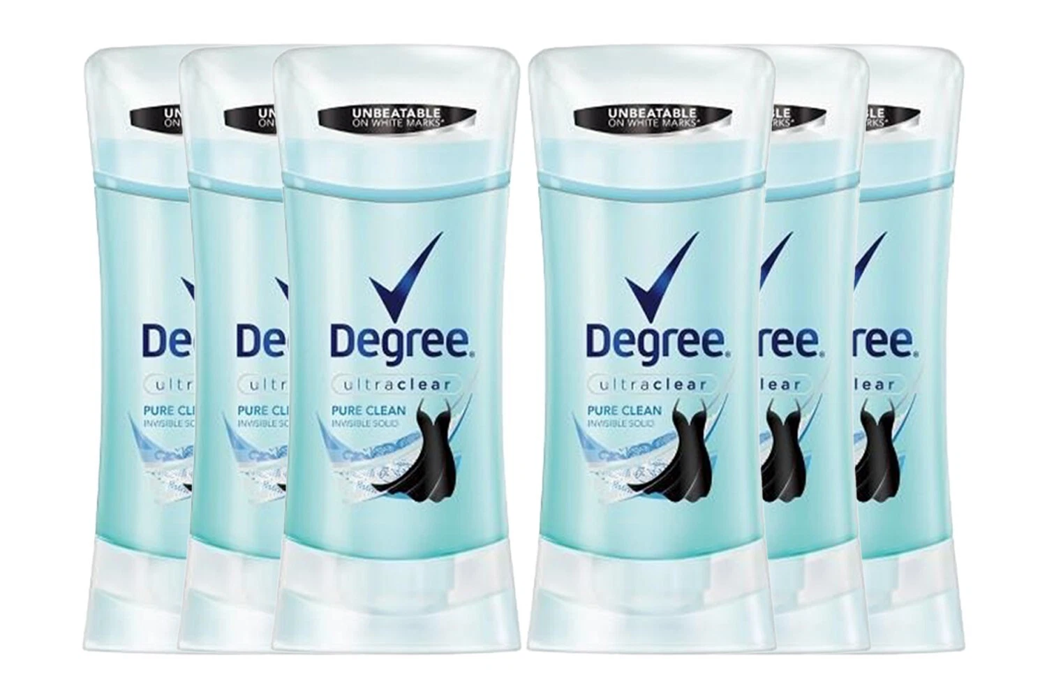 Degree Antiperspirant for Women 6 Pack | Pure Clean Deodorant | Long-Lasting Sweat & Stain Protection