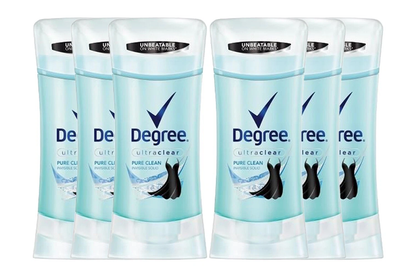 Degree Antiperspirant for Women 6 Pack | Pure Clean Deodorant | Long-Lasting Sweat & Stain Protection