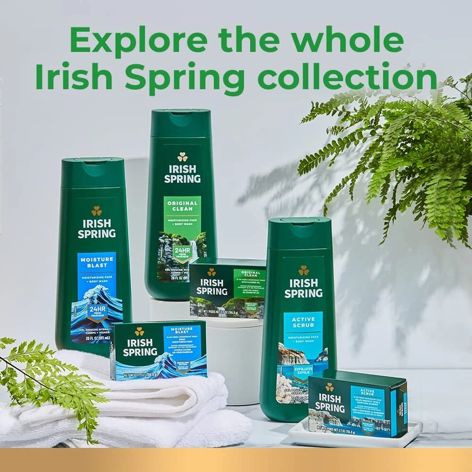 irish spring original clean body wash | 24 hour fresh body wash for men | long lasting fresh scent
