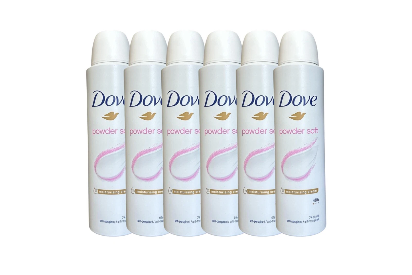 dove powder soft antiperspirant body spray 6 pack 150 ml / 5 oz | long-lasting sweat & odor protection | fresh & smooth skin