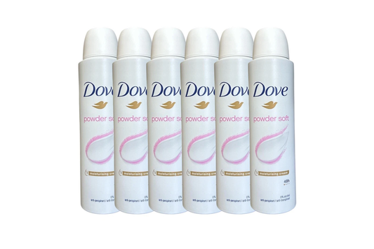 Dove Powder Soft Antiperspirant Body Spray 6 Pack 150 ml / 5 oz | Long-Lasting Sweat & Odor Protection | Fresh & Smooth Skin