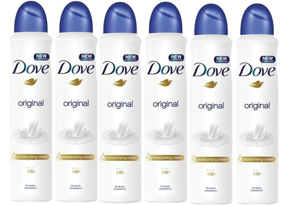 Dove Original Anti-Perspirant Deodorant Spray 6 Pack 8.5 oz | Long-Lasting Sweat Protection | Fresh & Smooth Skin