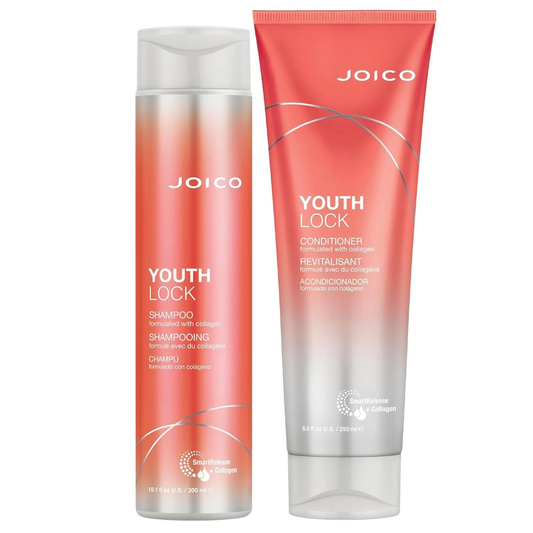 Joico YouthLock Shampoo & Conditioner Set | Collagen Infused Hair Care | Strengthening & Anti-Aging Hair Duo