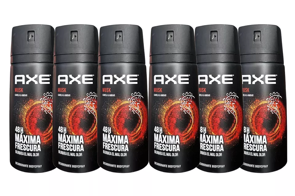 AXE Musk 48-Hour Fresh Deodorant Body Spray 6 Pack | Men’s Fragrance | 150ml / 5 oz Each