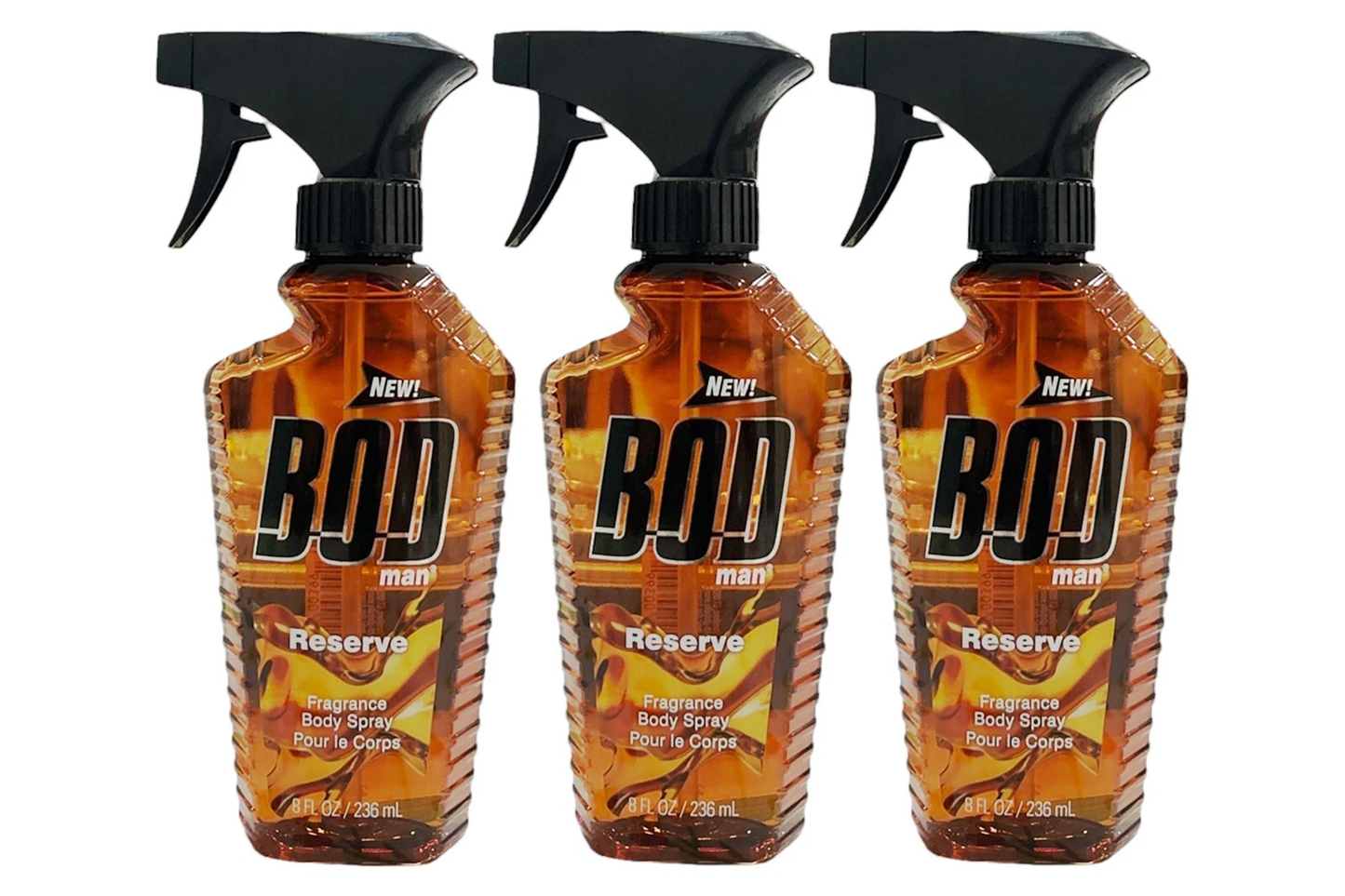 bod man fragrance body spray 3 pack reserve 8 fl oz | men’s deodorant & body spray | long-lasting fresh scent