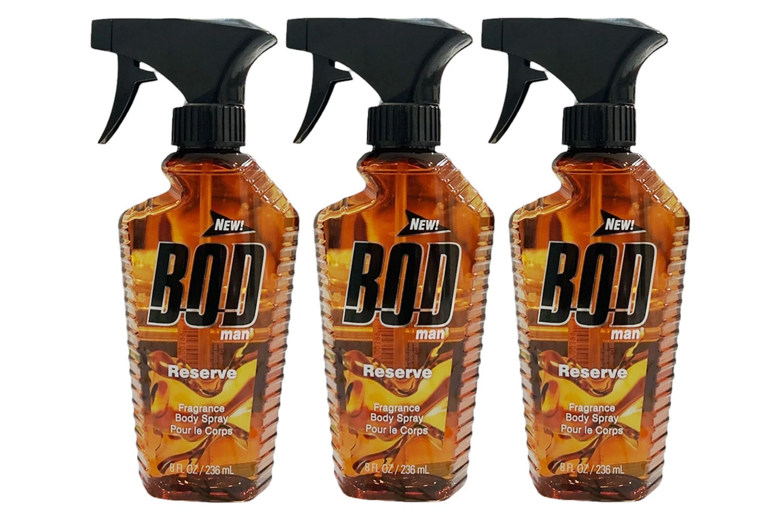 BOD Man Fragrance Body Spray 3 Pack Reserve 8 fl oz | Men’s Deodorant & Body Spray | Long-Lasting Fresh Scent
