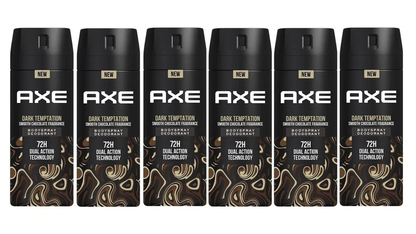 AXE Dark Temptation Deodorant Body Spray 6 Pack | Men’s Fragrance | 150 ml / 5.07 fl oz Each | 48H Fresh Scent