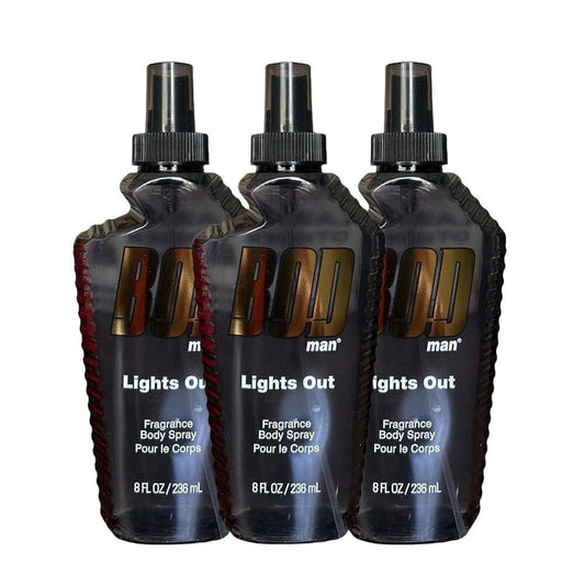 BOD Man Fragrance Body Spray 3 Pack Light Out 8 fl oz | Men’s Deodorant & Body Spray | Long-Lasting Fresh Scent