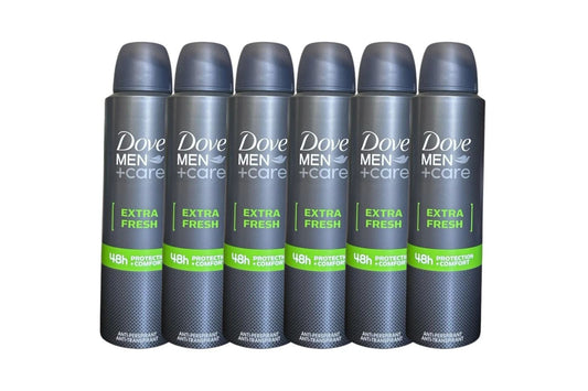 Dove Men+Care Extra Fresh Spray Deodorant & Antiperspirant 6 Pack 150 ml | Long-Lasting Sweat & Odor Protection | Men’s Body Spray