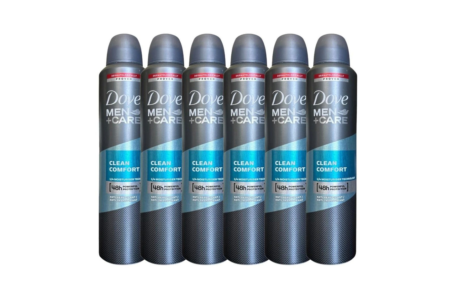 dove men+care clean comfort spray 6 pack 250 ml / 8.4 oz | international version | long-lasting sweat & odor protection