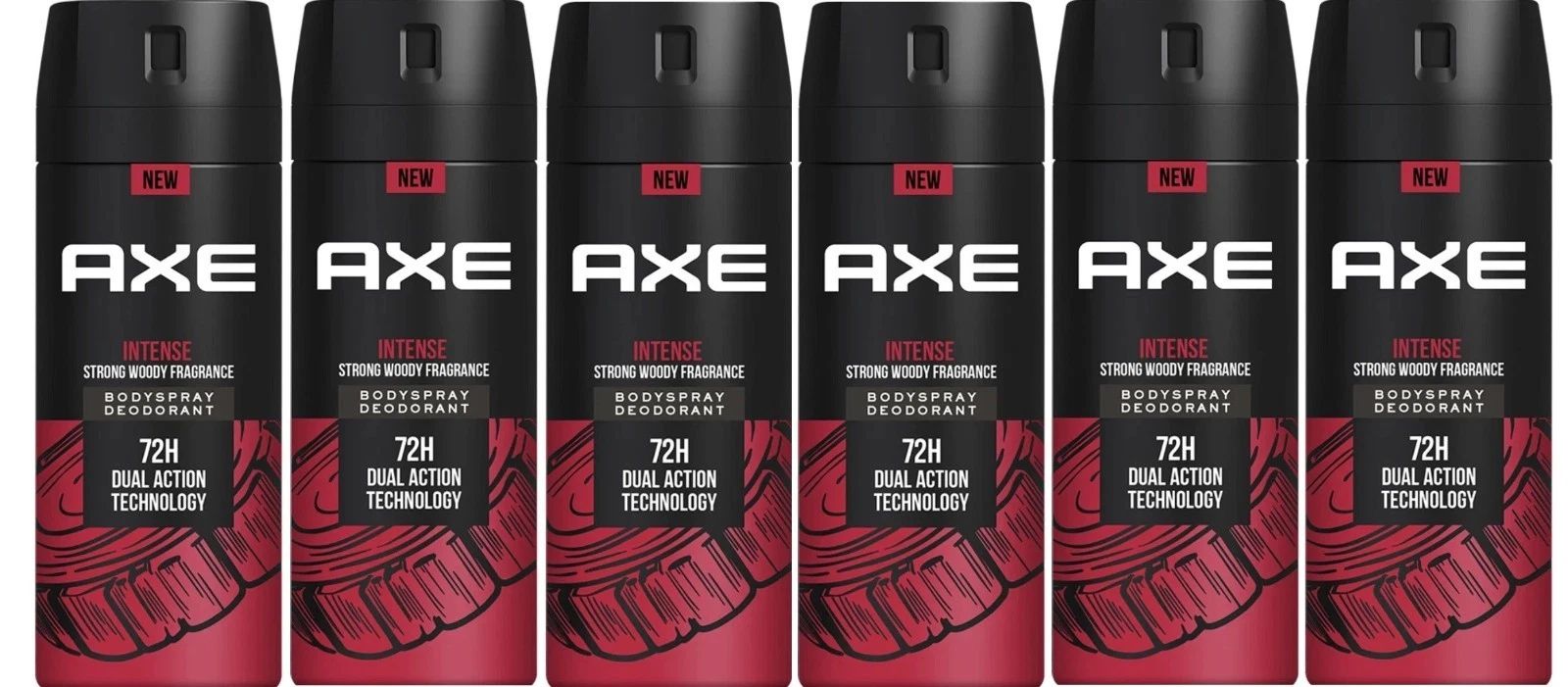 AXE Intense Deodorant Body Spray 6 Pack 150 ml / 5.07 fl oz | Men’s Fragrance | Long-Lasting Fresh Scent