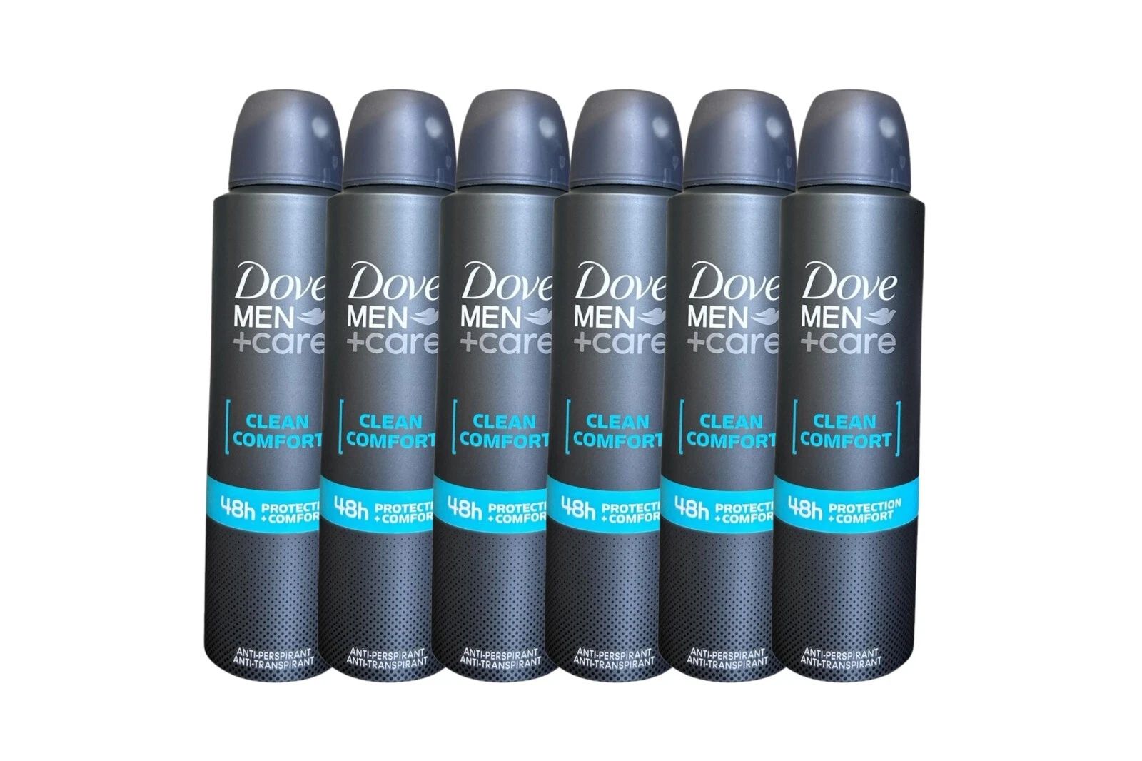 Dove Men+Care Clean Comfort Spray Deodorant & Antiperspirant 6 Pack 150 ml / 5 oz | Long-Lasting Sweat & Odor Protection | Men’s Body Spray