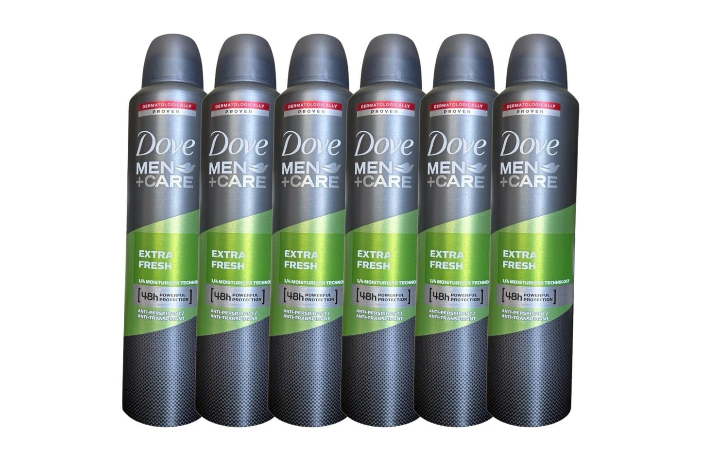 dove men+care extra fresh anti-perspirant 6 pack 250 ml | 48-hour sweat & odor protection | men’s deodorant spray