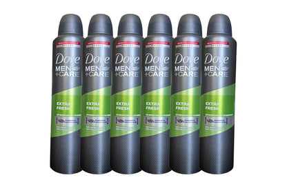 Dove Men+Care Extra Fresh Anti-Perspirant 6 Pack 250 ml | 48-Hour Sweat & Odor Protection | Men’s Deodorant Spray
