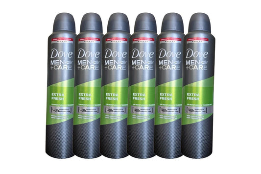 Dove Men+Care Extra Fresh Anti-Perspirant 6 Pack 250 ml | 48-Hour Sweat & Odor Protection | Men’s Deodorant Spray