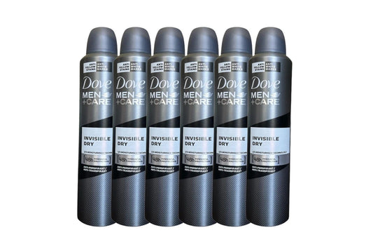 Dove Men+Care Invisible Dry Spray 6 Pack 250 ml / 8.4 oz | International Version | Long-Lasting Sweat & Odor Protection
