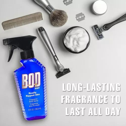 BOD Man Fragrance Body Spray 3 Pack Really Ripped Abs 8 fl oz | Men’s Deodorant & Body Spray | Long-Lasting Fresh Scent