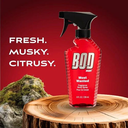 BOD Man Fragrance Body Spray 3 Pack Most Wanted 8 fl oz | Men’s Deodorant & Body Spray | Long-Lasting Fresh Scent