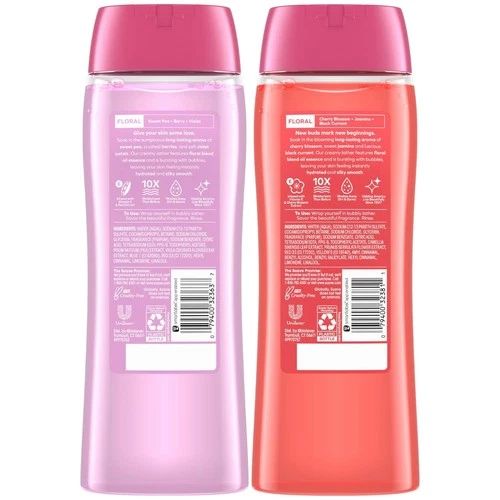 Suave Body Wash Variety Pack 18 fl oz | Sweet Pea & Violet + Wild Cherry Blossom | Moisturizing & Refreshing Body Wash