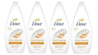 Dove Shower Gel Fruity Nourish 4 Pack 720 ml | 24.3 fl oz Each | Moisturizing & Refreshing Body Wash
