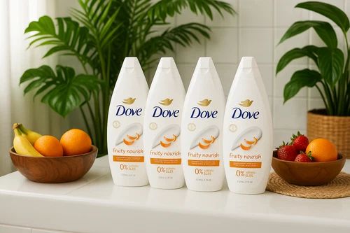 Dove Shower Gel Fruity Nourish 4 Pack 720 ml | 24.3 fl oz Each | Moisturizing & Refreshing Body Wash