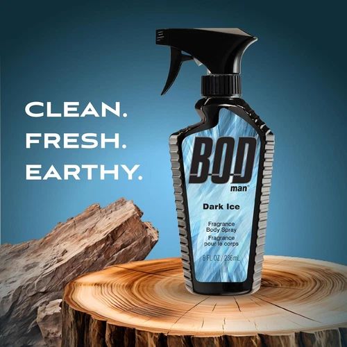 BOD Man Fragrance Body Spray 3 Pack Dark Ice 8 fl oz | Men’s Deodorant & Body Spray | Long-Lasting Fresh Scent