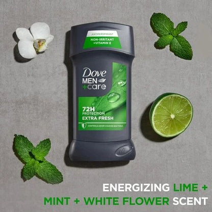 Dove Men+Care Extra Fresh Antiperspirant Deodorant Stick Twin Pack | Long-Lasting Sweat & Odor Protection | Men’s Deodorant