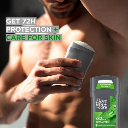 Dove Men+Care Extra Fresh Antiperspirant Deodorant Stick Twin Pack | Long-Lasting Sweat & Odor Protection | Men’s Deodorant