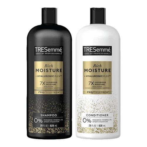TRESemmé Rich Moisture Shampoo & Conditioner 2 Count 28 oz Each | Hydrating Hair Care | Smooth & Moisturized Hair Duo